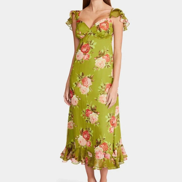 Betsey Johnson Bouquet Bounty Floral Green Dress NWT - Picture 4 of 8